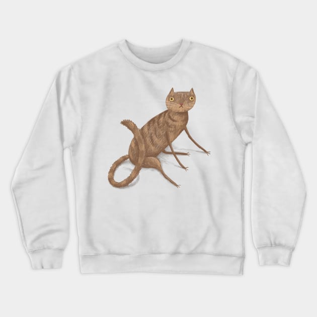 Gangly Cat Crewneck Sweatshirt by Sophie Corrigan